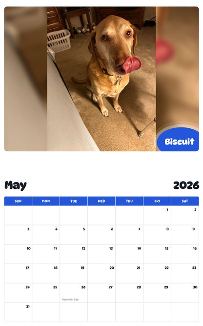 2026 - 2027 Biscuit - Pawidols Pet Calendar