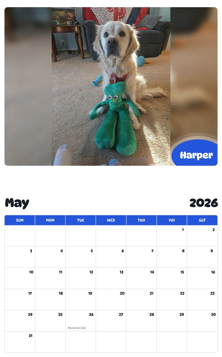 2026 - 2027 Harper - Pawidols Pet Calendar