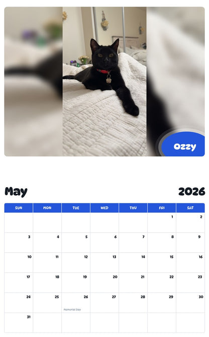2026 - 2027 Ozzy - Pawidols Pet Calendar