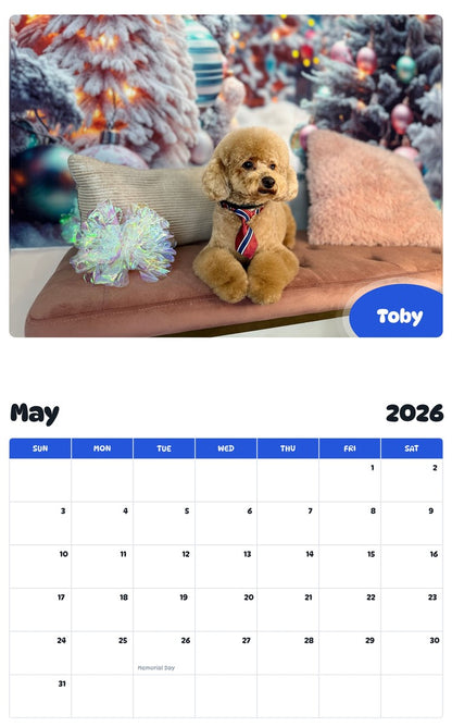 2026 - 2027 Toby - Pawidols Pet Calendar