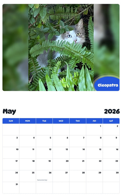 2026 - 2027 Cleopatra - Pawidols Pet Calendar