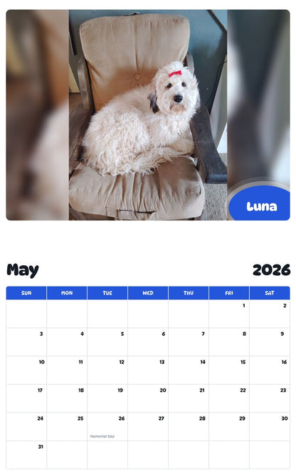 2026 - 2027 Luna - Pawidols Pet Calendar
