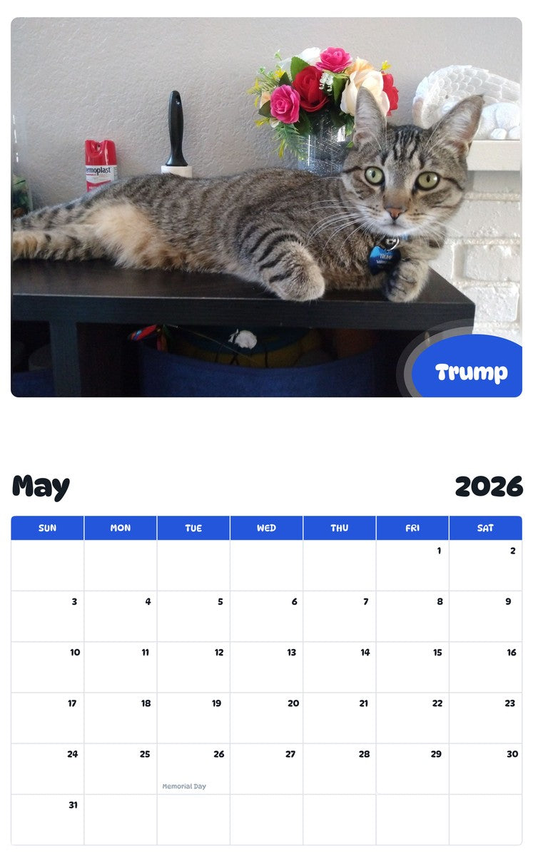 2026 - 2027 Trump - Pawidols Pet Calendar