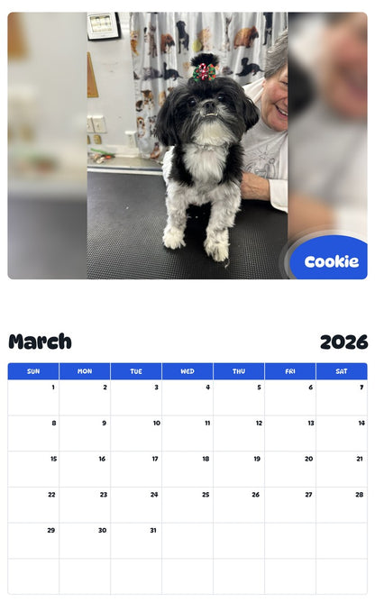 November 2025 - October 2026 Cookie - Pawidols Pet Calendar