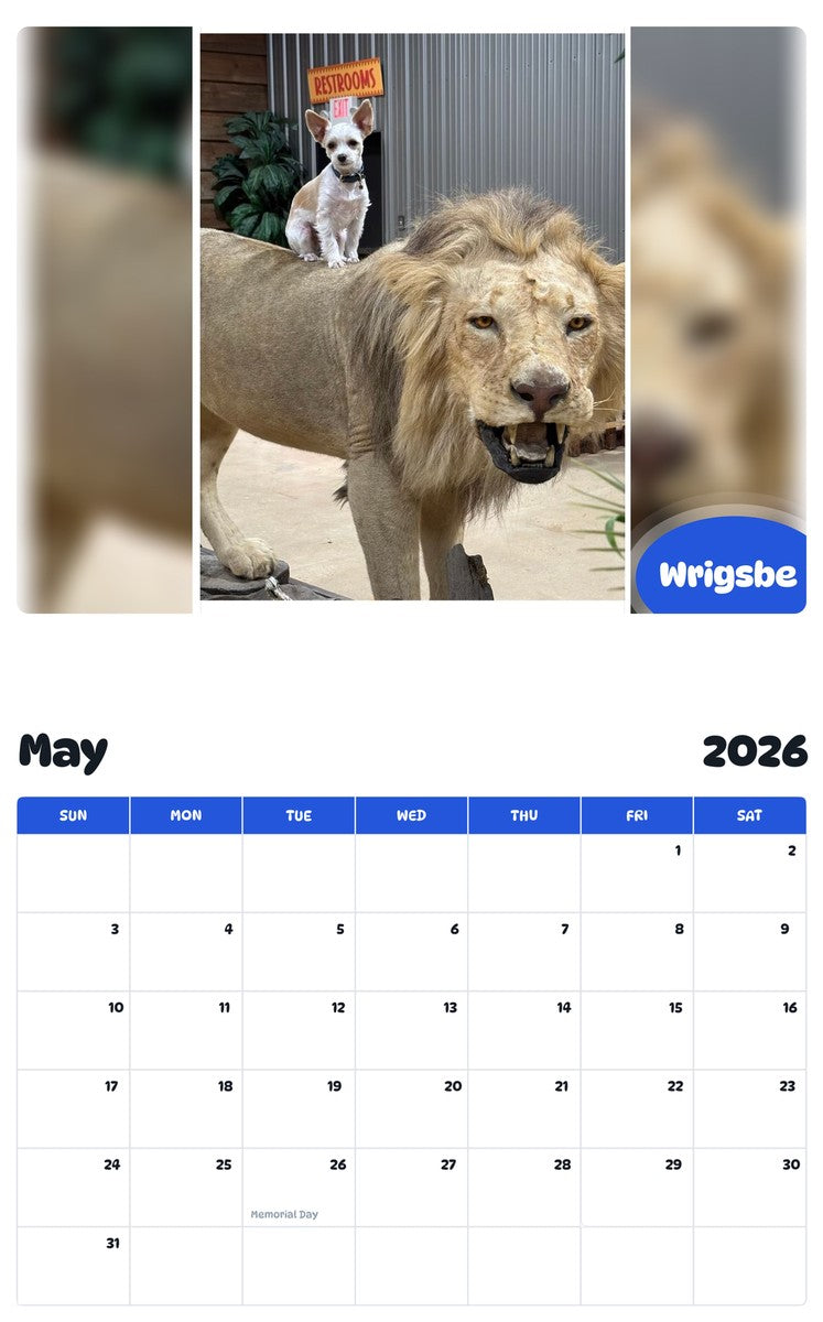 2026 - 2027 Wrigsbe - Pawidols Pet Calendar