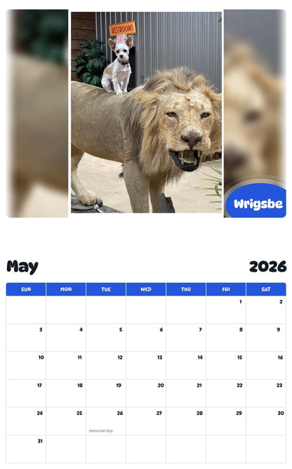 2026 - 2027 Wrigsbe - Pawidols Pet Calendar