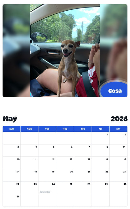 2026 - 2027 Cosa - Pawidols Pet Calendar