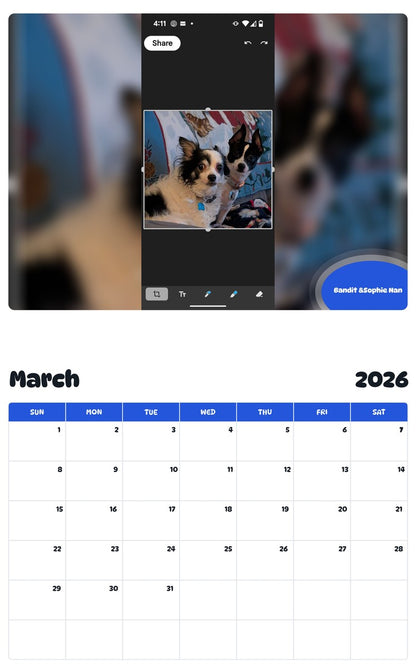 November 2025 - October 2026 Bandit &Sophie Nan - Pawidols Pet Calendar