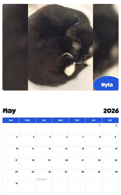 2026 - 2027 Nyla - Pawidols Pet Calendar