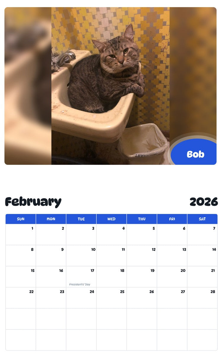 November 2025 - October 2026 Bob - Pawidols Pet Calendar