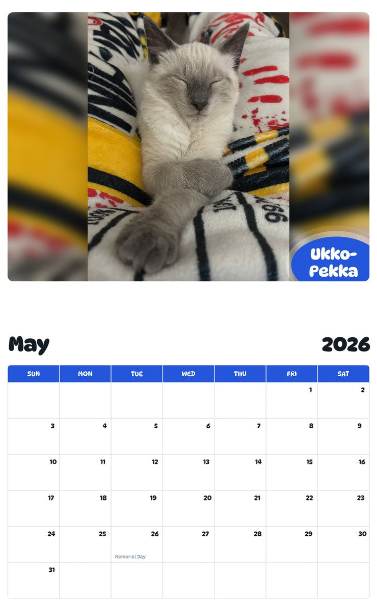 2026 - 2027 Ukko-Pekka - Pawidols Pet Calendar