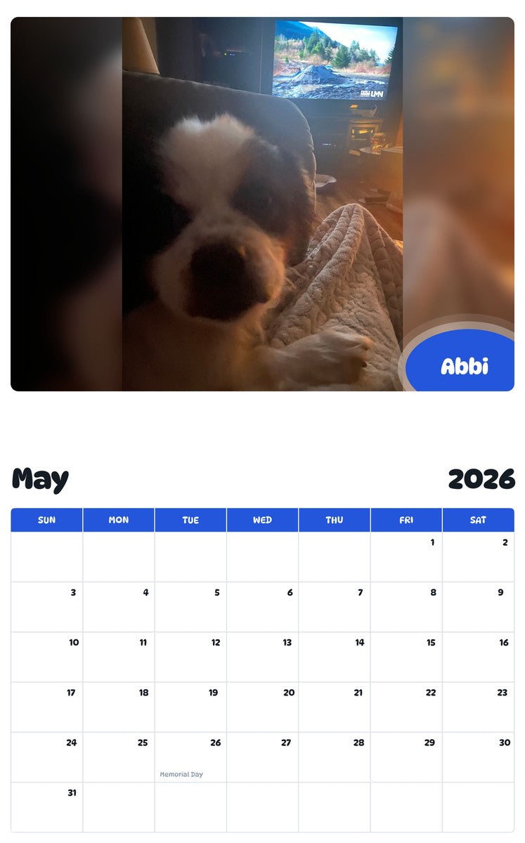 2026 - 2027 Abbi - Pawidols Pet Calendar