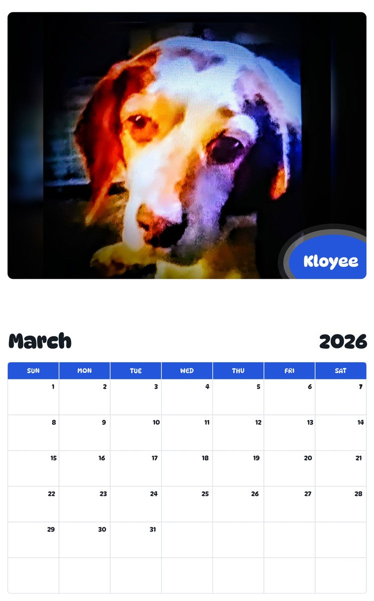 November 2025 - October 2026 Kloyee - Pawidols Pet Calendar