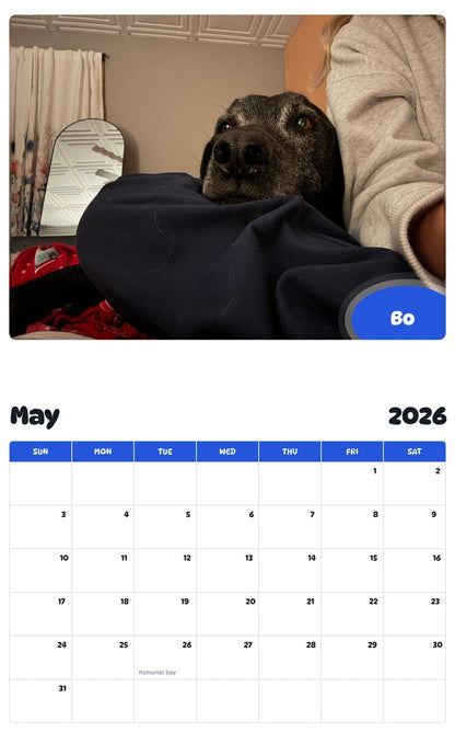 2026 - 2027 Bo - Pawidols Pet Calendar