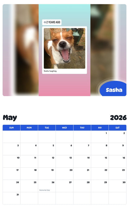 2026 - 2027 Sasha - Pawidols Pet Calendar