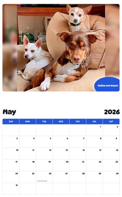 2026 - 2027 Bubba and Bayer - Pawidols Pet Calendar