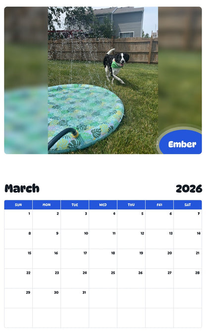 November 2025 - October 2026 Ember - Pawidols Pet Calendar