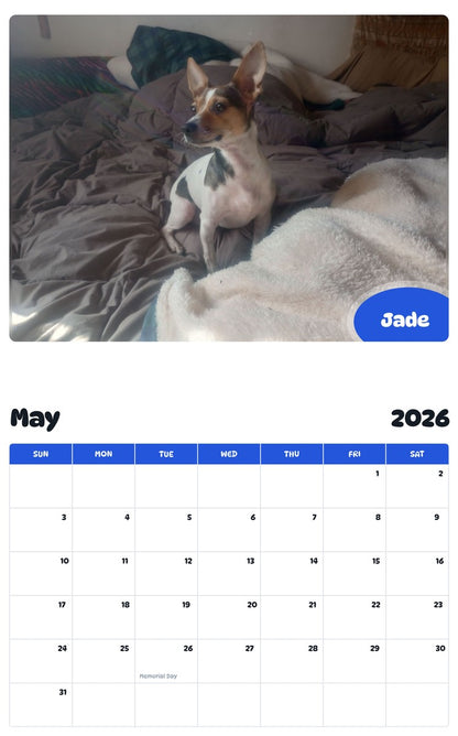 2026 - 2027 Jade - Pawidols Pet Calendar