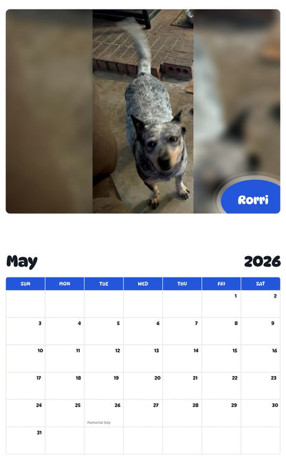2026 - 2027 Rorri - Pawidols Pet Calendar