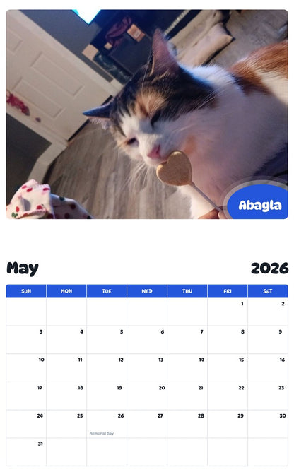 2026 - 2027 Abagla - Pawidols Pet Calendar