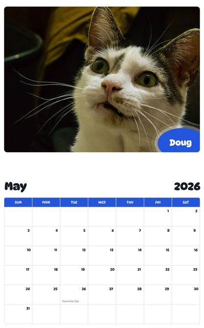 2026 - 2027 Doug - Pawidols Pet Calendar