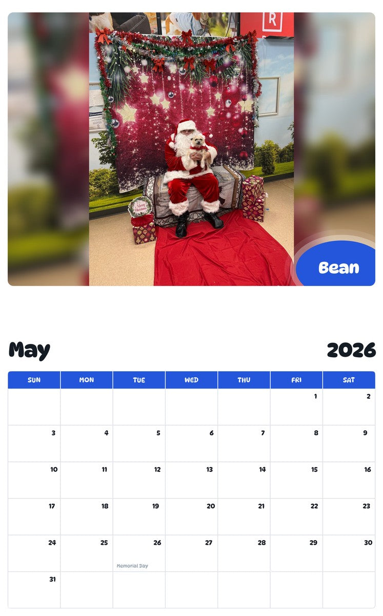 2026 - 2027 Bean - Pawidols Pet Calendar