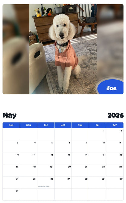 2026 - 2027 Joe - Pawidols Pet Calendar