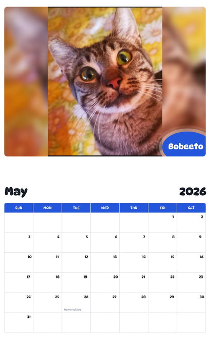 2026 - 2027 Bobeeto - Pawidols Pet Calendar