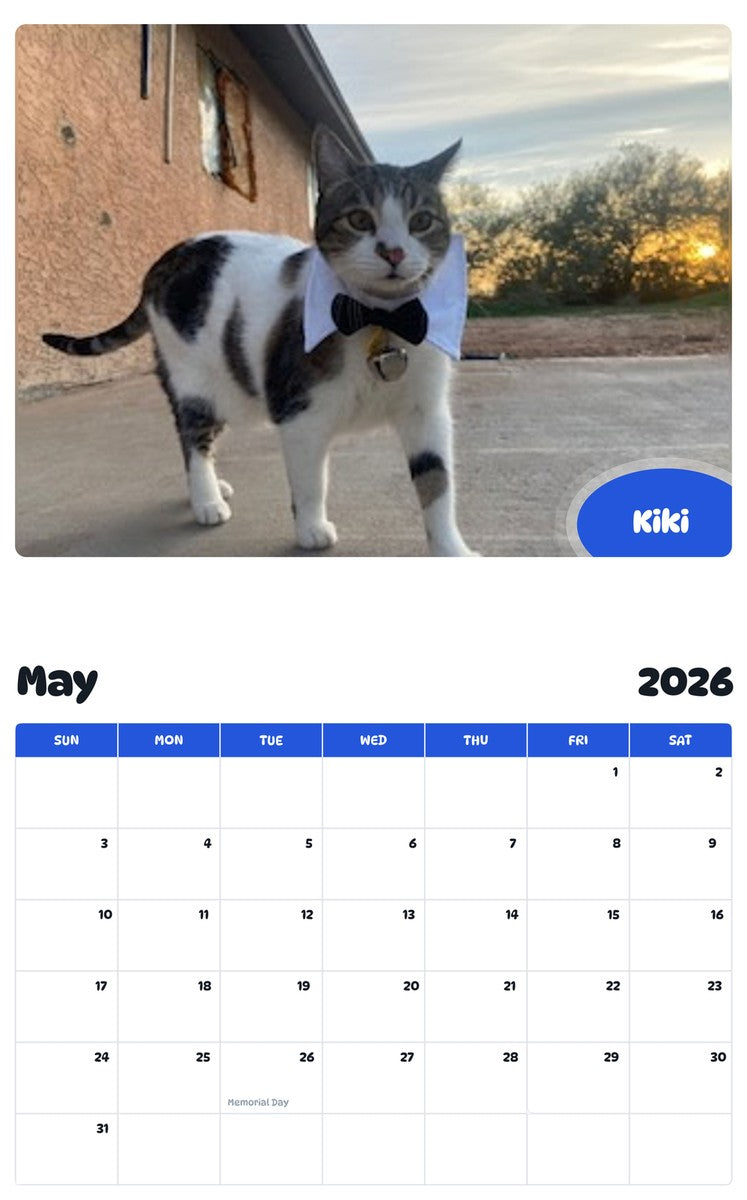 2026 - 2027 Kiki - Pawidols Pet Calendar