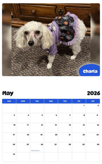 2026 - 2027 Charla - Pawidols Pet Calendar