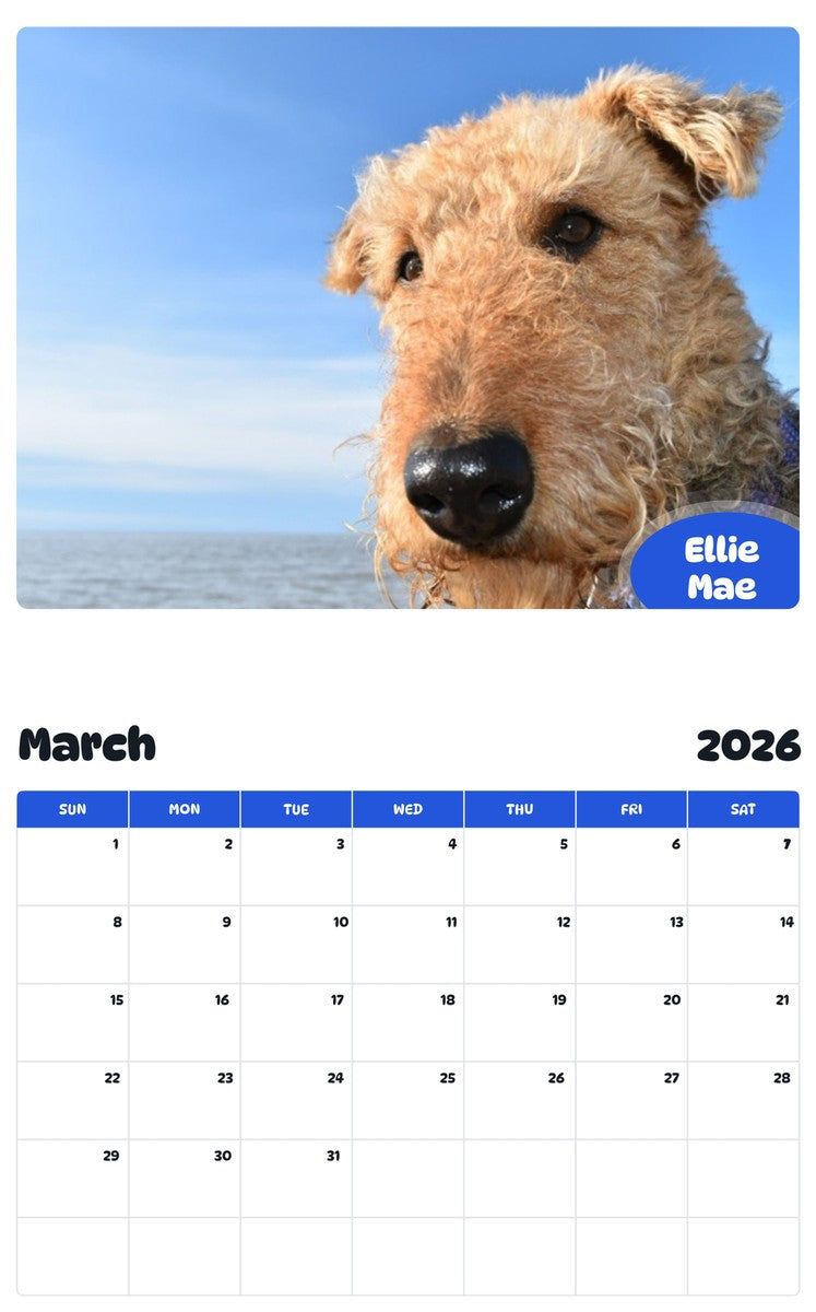 November 2025 - October 2026 Ellie Mae - Pawidols Pet Calendar