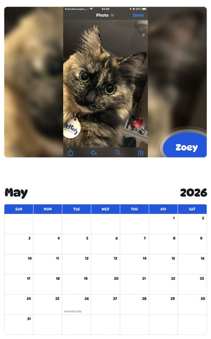 2026 - 2027 Zoey - Pawidols Pet Calendar