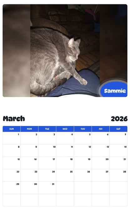 November 2025 - October 2026 Sammie - Pawidols Pet Calendar