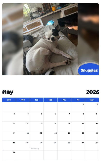 2026 - 2027 Snuggles - Pawidols Pet Calendar