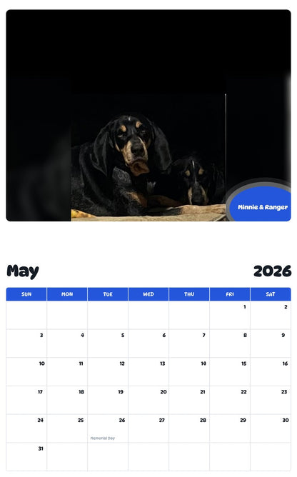 2026 - 2027 Minnie & Ranger - Pawidols Pet Calendar
