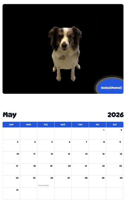 2026 - 2027 CeCe(Chanel) - Pawidols Pet Calendar