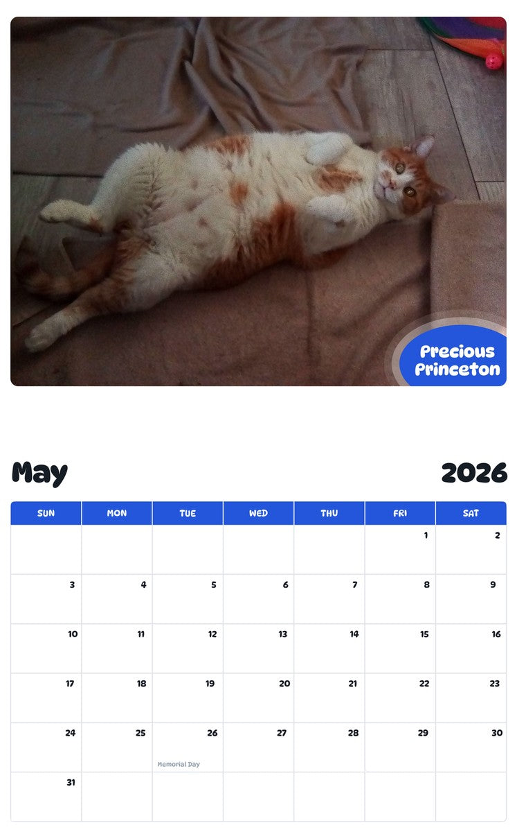 2026 - 2027 Precious Princeton - Pawidols Pet Calendar
