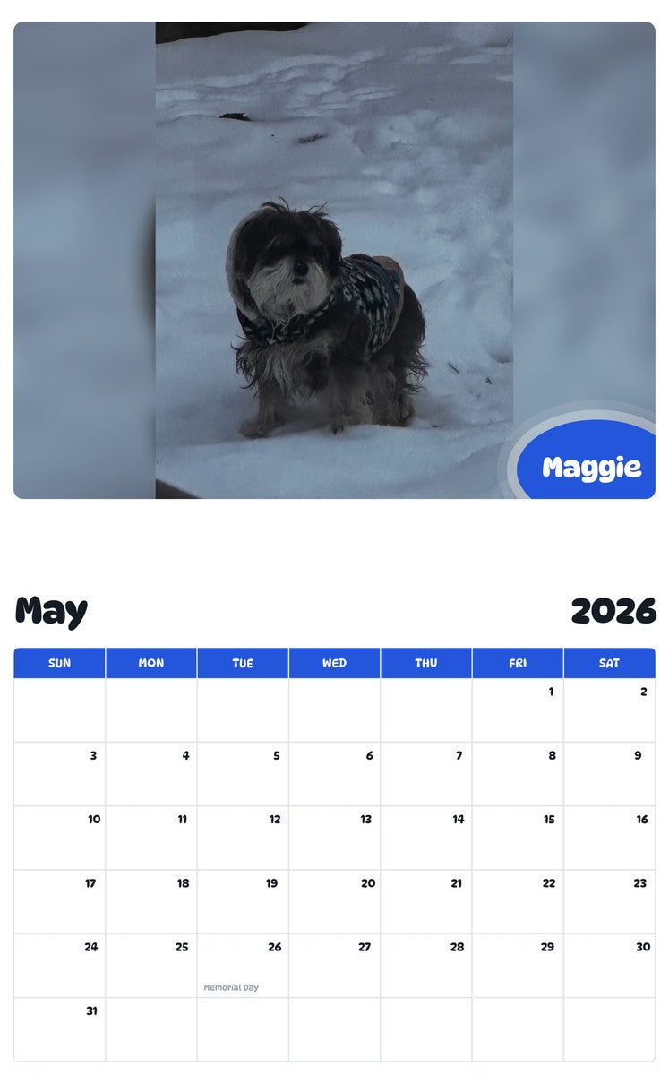 2026 - 2027 Maggie - Pawidols Pet Calendar