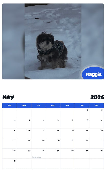 2026 - 2027 Maggie - Pawidols Pet Calendar