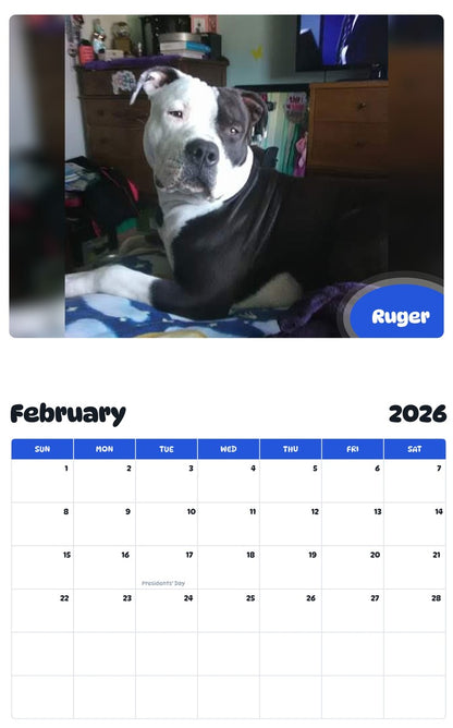 October 2025 - September 2026 Ruger - Pawidols Pet Calendar