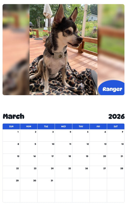 November 2025 - October 2026 Ranger - Pawidols Pet Calendar