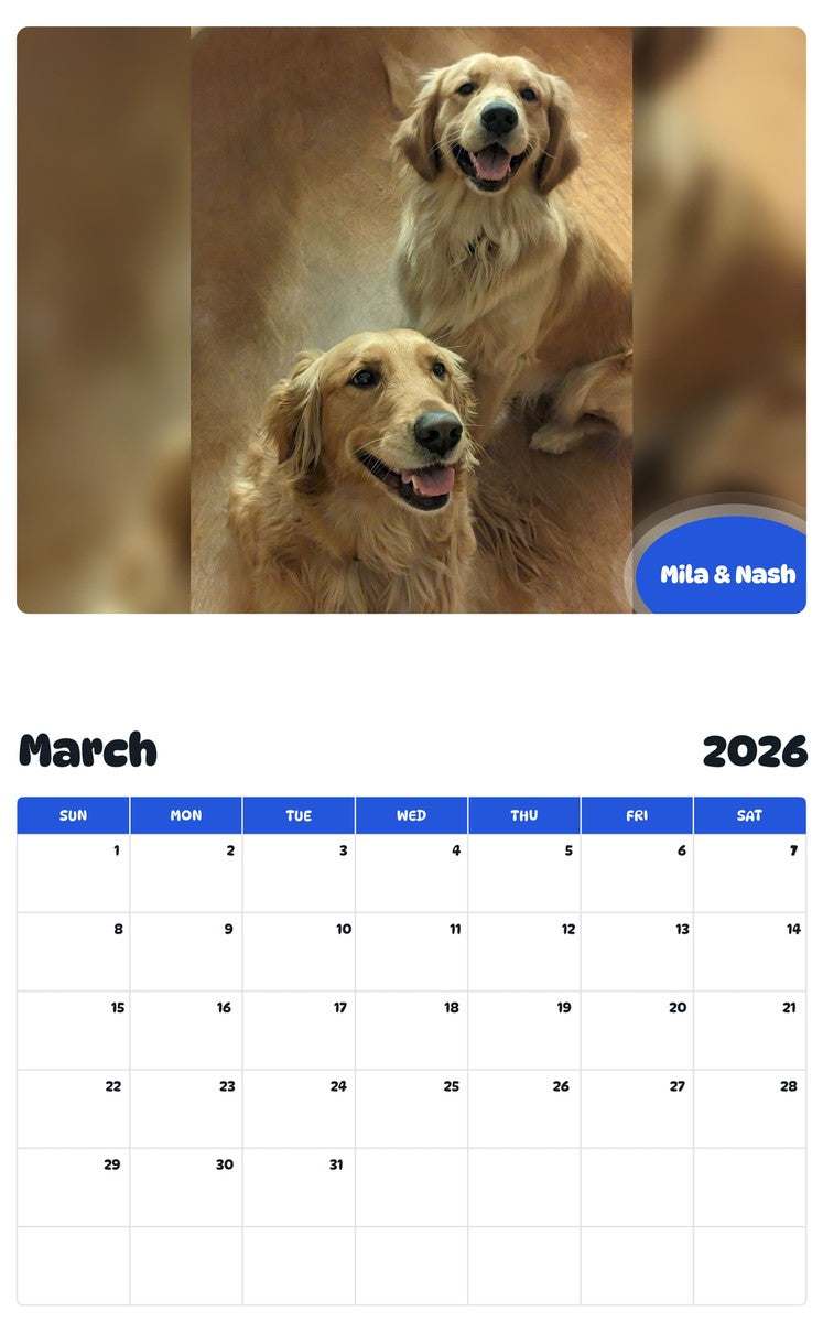 November 2025 - October 2026 Mila & Nash - Pawidols Pet Calendar