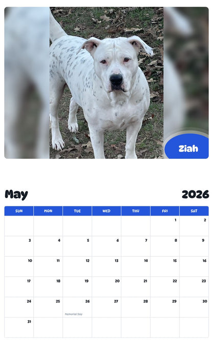 2026 - 2027 Ziah - Pawidols Pet Calendar