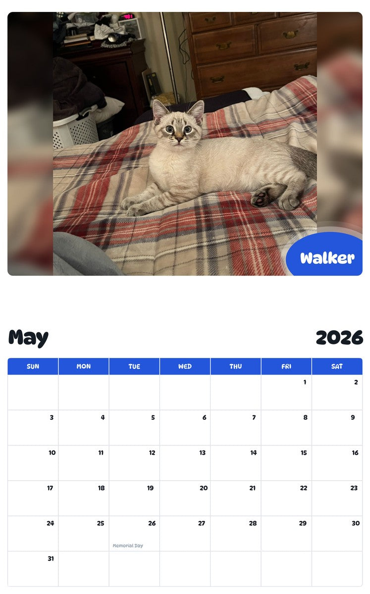 2026 - 2027 Walker - Pawidols Pet Calendar