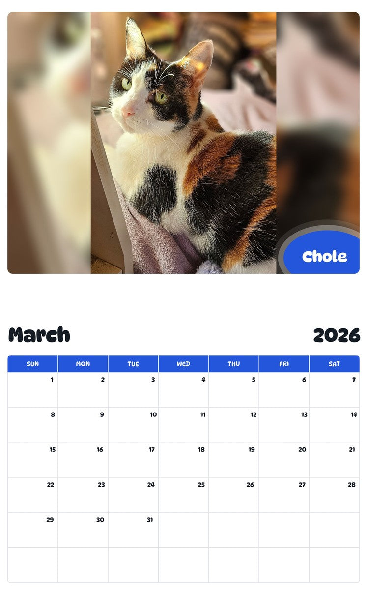 November 2025 - October 2026 Chole - Pawidols Pet Calendar