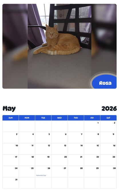 2026 - 2027 Rosa - Pawidols Pet Calendar