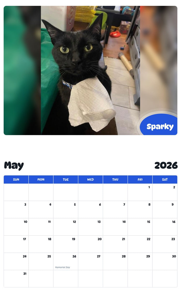 2026 - 2027 Sparky - Pawidols Pet Calendar