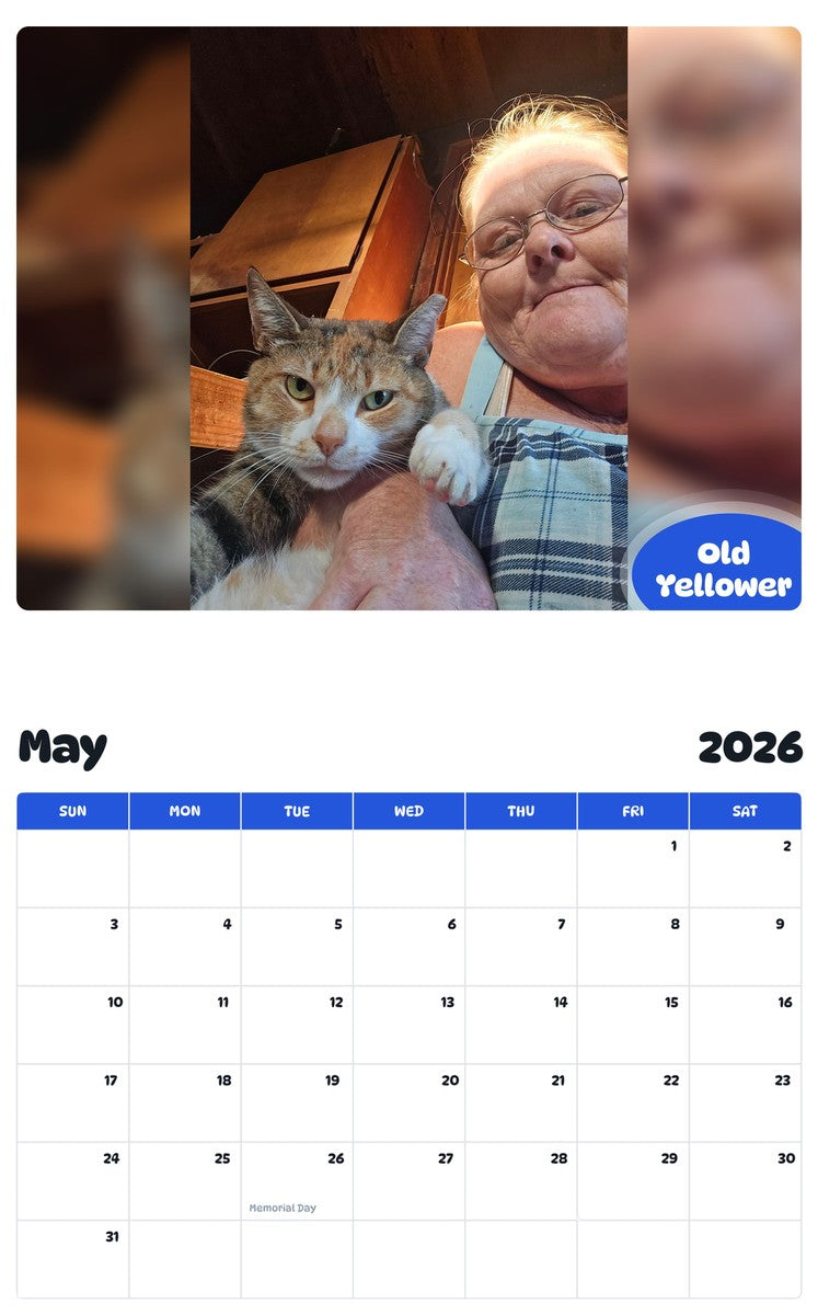 2026 - 2027 Old Yellower - Pawidols Pet Calendar