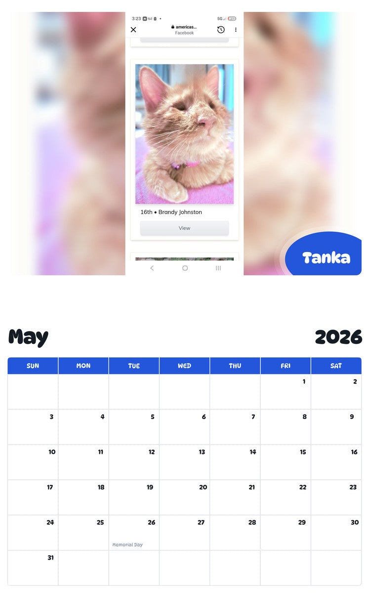 2026 - 2027 Tanka - Pawidols Pet Calendar