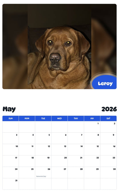 2026 - 2027 Leroy - Pawidols Pet Calendar